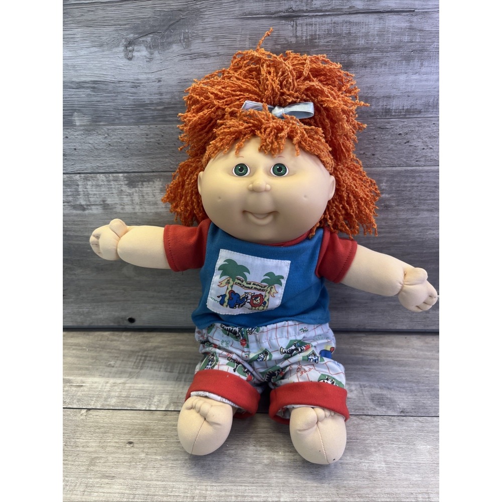 Cabbage Patch Kids 1st Edition Designer Line 90s Orange Hair Green Eyes Safari
